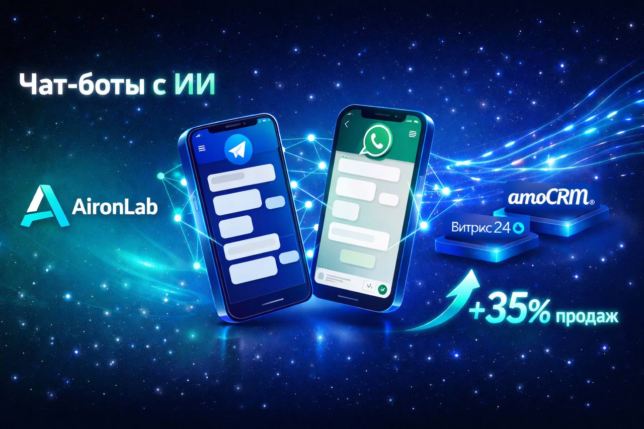Чат-боты с искусственным интеллектом: +35% продаж в Telegram/WhatsApp от 15 000₽